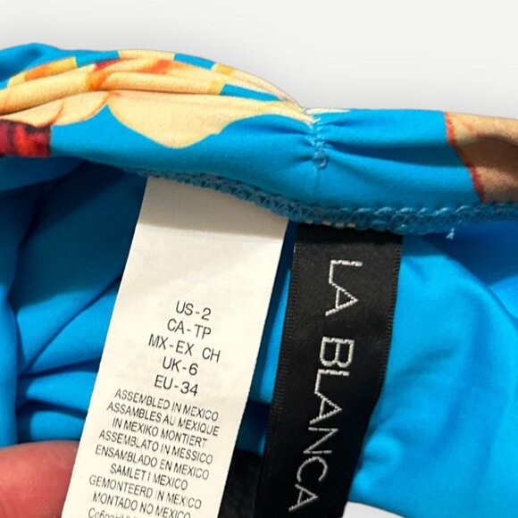 NWT La Blanca Women's Bikini Hipster Bottom 2 NEW Swim Floral Hawaiian Printed - Picture 3 of 6